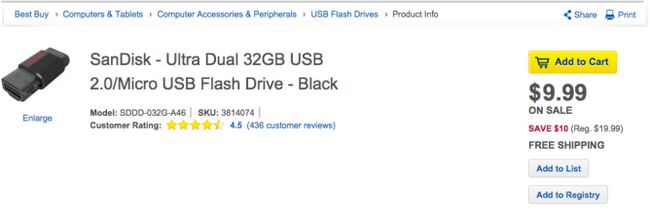 Fotografía - [Offre Alerte] Recevez un 32 Go SanDisk Dual USB / MicroUSB Flash Drive pour seulement 10 $ Chez Best Buy